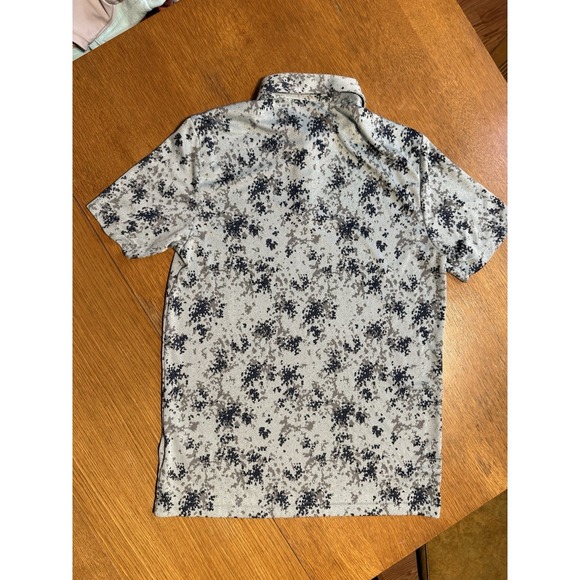 Adidas Polo Shirt Mens S Blue Digital Camouflage Golf All Over Print Performance - Picture 6 of 8